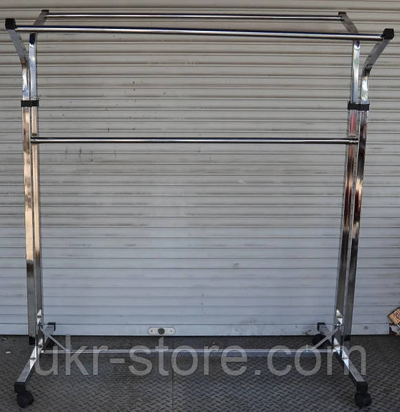 Стійка для одягу подвійна розсувна хром, фото 1