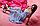 Вільний жіночий сарафан на зав'язках в біло-блакитну смужку з рожевими фламінго, фото 5