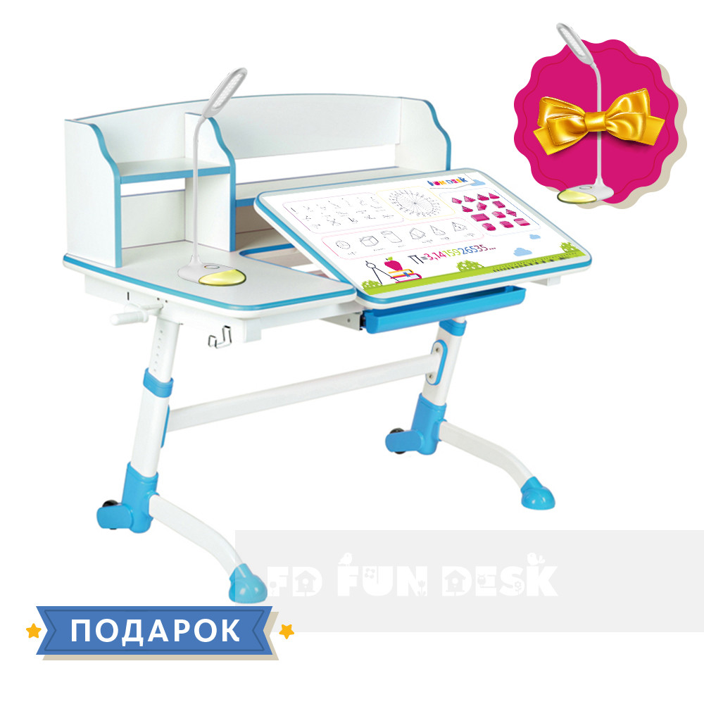 Парта регульована по висоті і нахилу FunDesk Amare II Blue