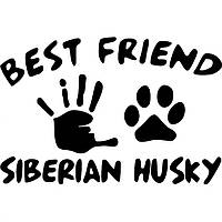 Виниловая наклейка на автомобиль - Best Friend Siberian Husky