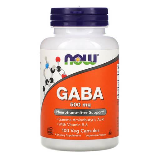 Гама-аміномасляна кислота, Габа, NOW GABA 500mg 100 капсул