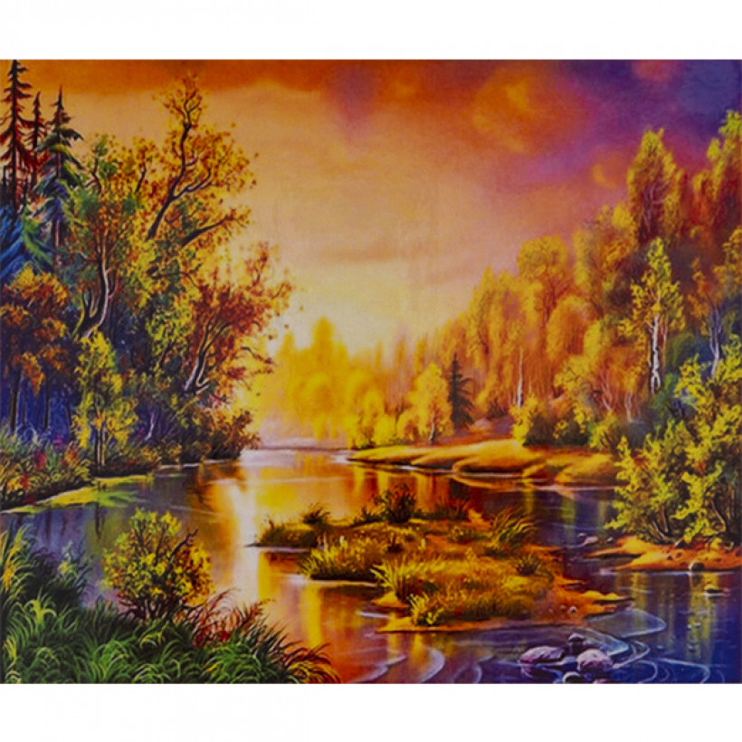 Алмазна мозаїка 40х50 см DIY Захід Художник Віктор Циганов (SL 71820)