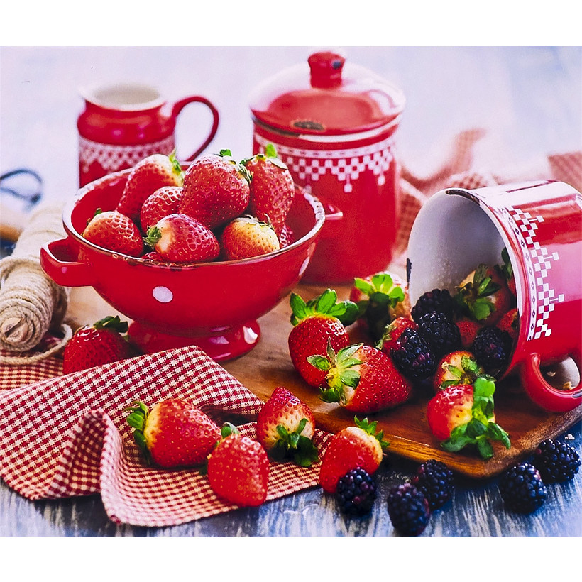 Алмазна мозаїка 40х50 см DIY Лісові ягоди (SL 72725)