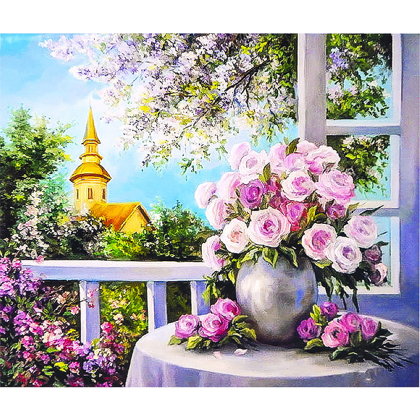 Алмазна мозаїка 40х50 см DIY Мамина веранда з трояндами (SL 73919)