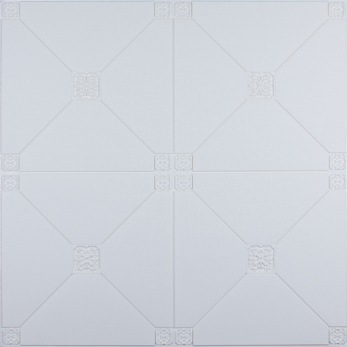 Самоклеюча 3D панель біла піраміда 700x700x4.5мм