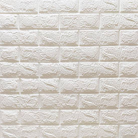 Самоклеюча 3D панель під білу матову цеглу 700x770x7 мм