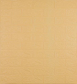 Самоклеюча декоративна 3D панель під бежеву цеглу 700x770x3мм