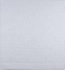 Самоклеюча декоративна 3D панель під білу матову цеглу 700x770x3 мм