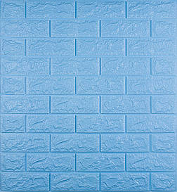 Самоклеюча декоративна 3D панель під блакитну цеглу 700x770x7мм