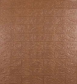 Самоклеюча декоративна 3D панель під коричневу цеглу 700x770x3 мм