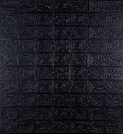 Самоклеюча декоративна 3D панель під чорну цеглу 700x770x3мм