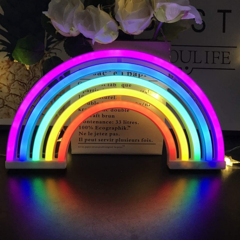 Неоновый светильник на стену ночник декоративный NEON неоновая лампа на стену Радуга Rainbow (103786)