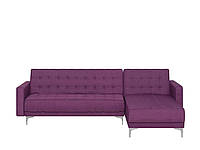 Левый угловой диван-кровать для 4 человек, фиолетовый ABERDEEN