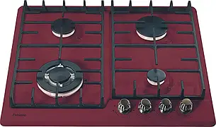 Газова варильна поверхня Fabiano FHG-R 27-44 VGH-T Burgundy, бордова в класичному стилі (8112.508.0196)