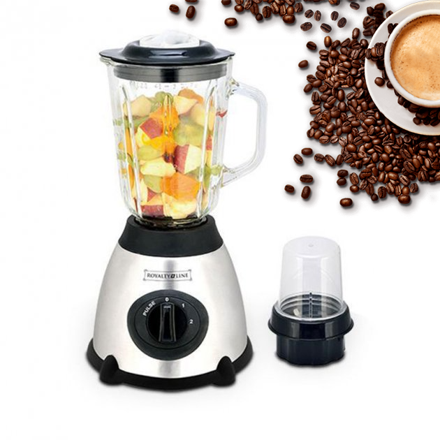 Блендер стаціонарний Royalty Line RL-SME600.6 Silver з чашею 2в1(+кавомолка, 500Вт, Швейцарія), фото 1