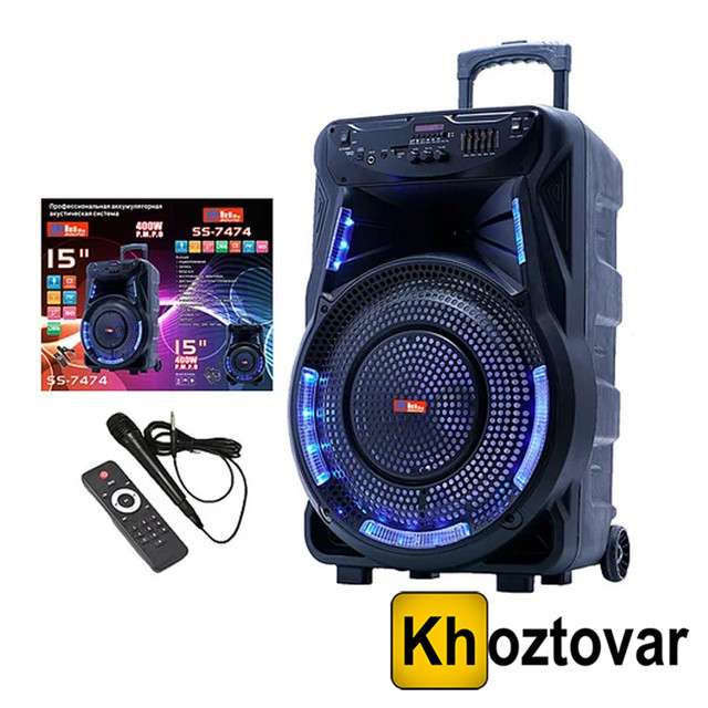 Акустична колонка з мікрофоном 15" SS-7474 SkySound | 400 Вт