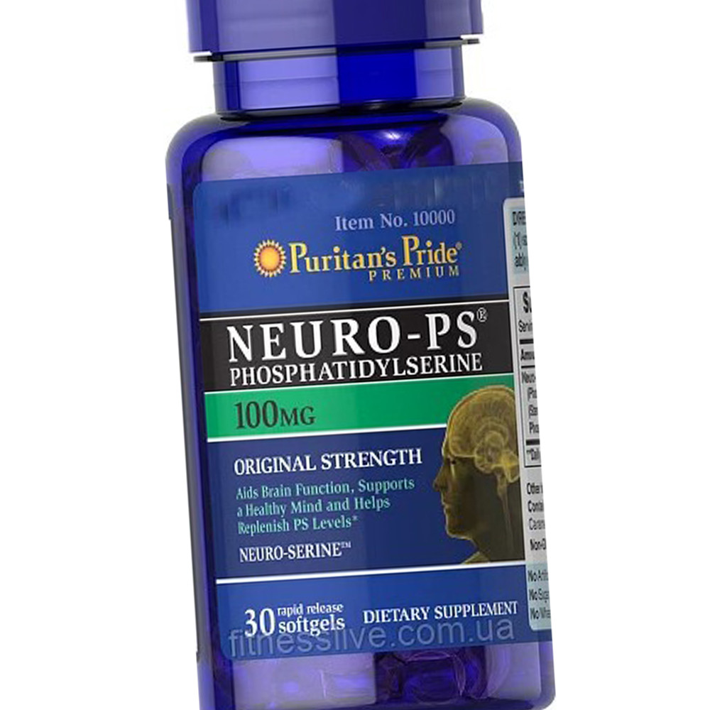 Фосфатидилсерин Puritan's Pride Neuro-PS Phosphatidylserine 100 мг 30 гельових капсул, фото 1