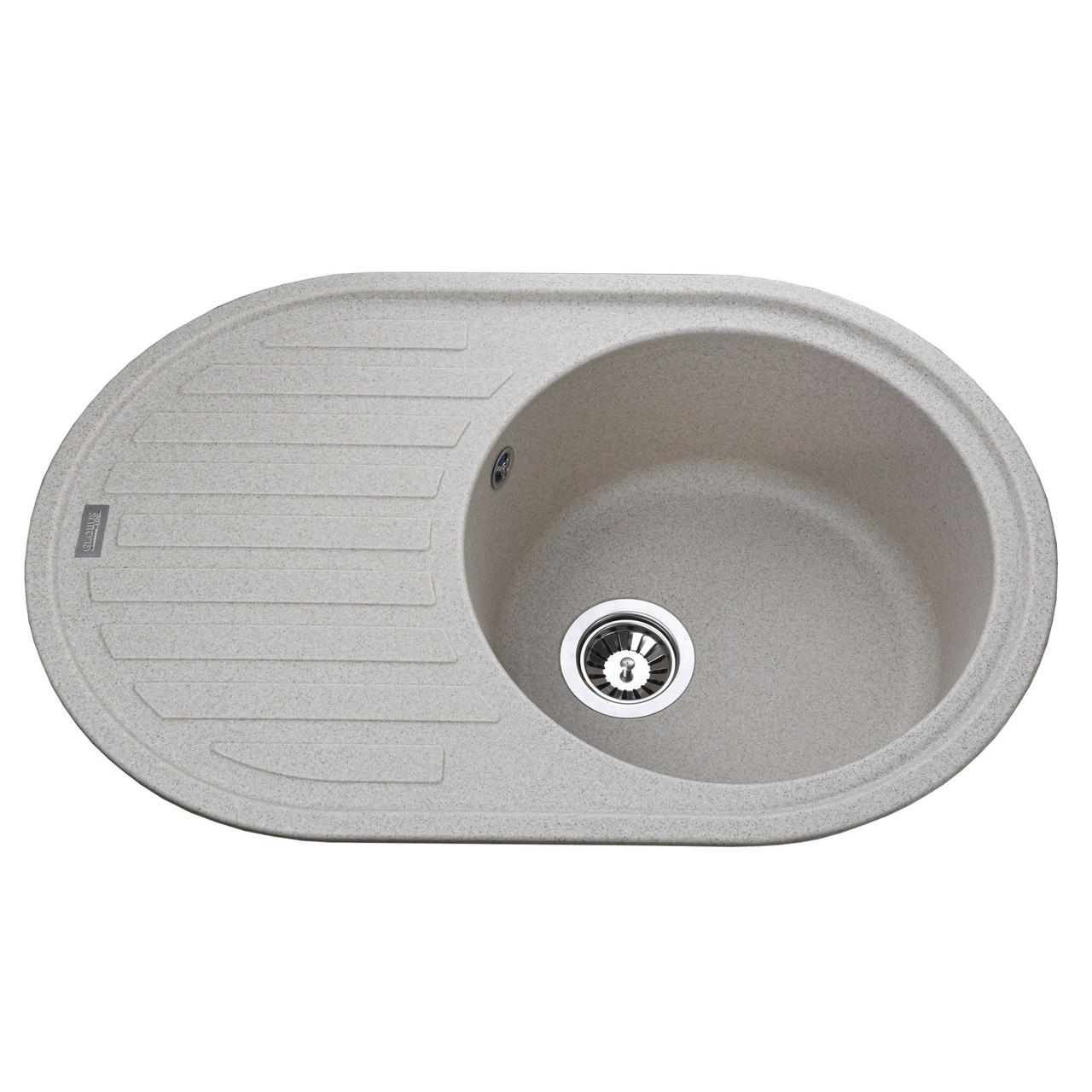 Гранітна мийка Globus Lux OHARA піщаний 770х500 овальна, фото 1