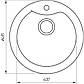 Гранітна мийка Globus Lux ORTA чорний металік 485 кругла, фото 4
