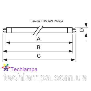 Лампа бактерицидна TUV 6W Philips