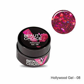 Глітерний гель для нігтів Beauty Choice Hollywood Gel-08, 5 гр.