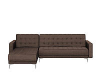 4-местный угловой диван-кровать коричневый ABERDEEN