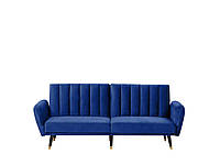 Бархатный диван-кровать темно-синий VIMMERBY