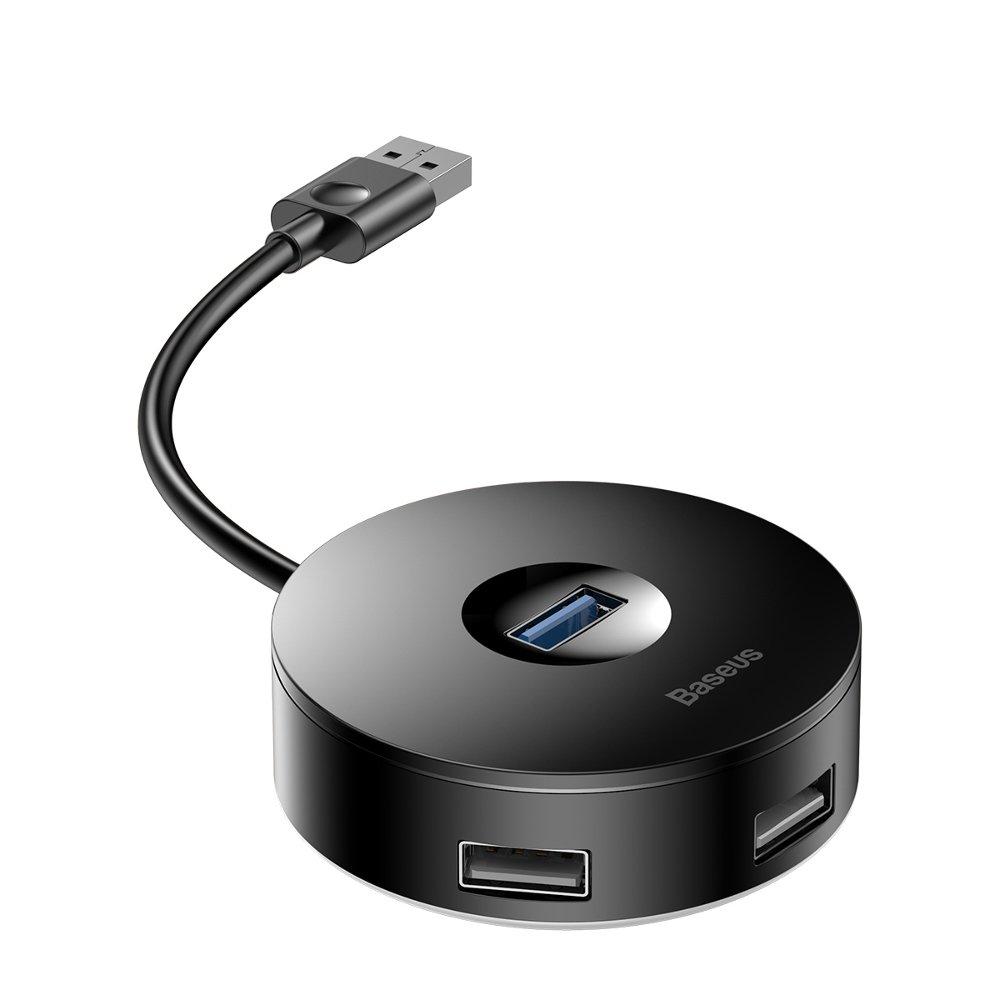 USB-хаб Baseus Round Box USB to USB 3.0 + 3 USB 2.0 Black (CAHUB-F01)