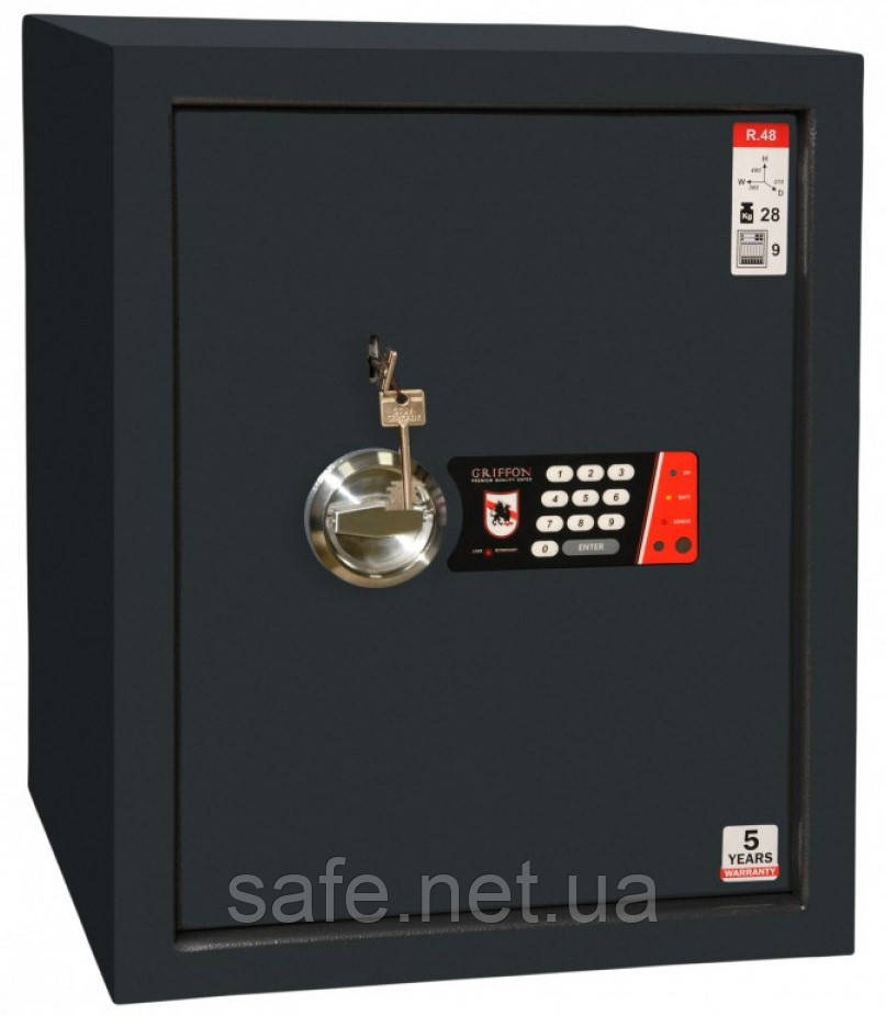 Сейф офісний Griffon R.48.K.E (ВxШxГ:480x380x370), сейф для офісу, сейф для докуменів, грошей і друку