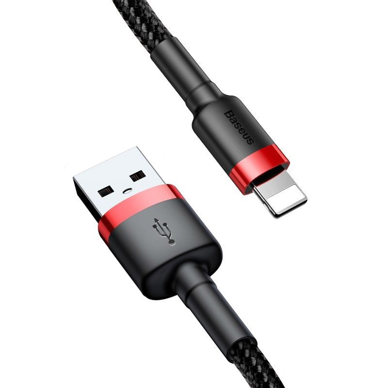 Кабель Baseus Kevlar Cable Lightning - USB 1м 2 A Red/Black (CALKLF-B19), фото 1