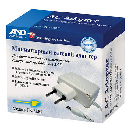 Адаптер мережевий для тонометрів A&D ТВ-233С, A&D Medical, Японія, фото 3