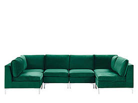 Модульний Диван оксамит 6-місний зелений EVJA