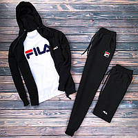 Спортивный костюм мужской Fila x black-white осенний весенний Комплект Кофта + Штаны