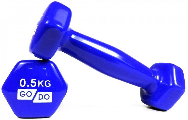 Гантелі з вініловим покриттям GO DO, вага 2х 0,5 кг (пара)