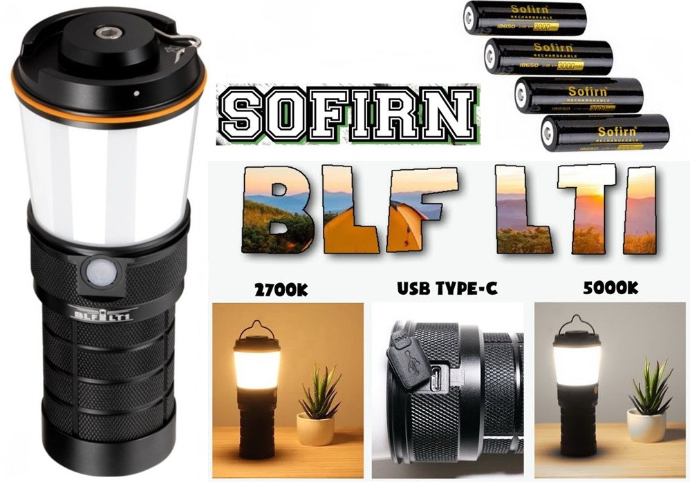 Кемпінговий ліхтар SOFIRN BLF LT1 Green зі змінним світлом (600LM, 2700-5000K, 4*18650, Type-C), КОМПЛЕКТ