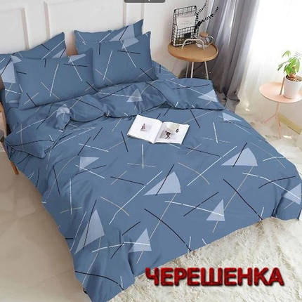 Тканина для постільної білизни Бязь "Gold" Lux GL3796 (50м) синя геометрія, фото 1