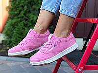Reebok женские демисезонные розовые кроссовки на шнурках