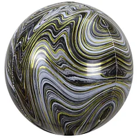 Фольгированный шарик КНР (55 см) Сфера 4D Агат черный