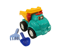 Дитяча пластикова іграшкова машинка Смайл самоскид №1 для дитини з набором для пісочниці Бірюзовий