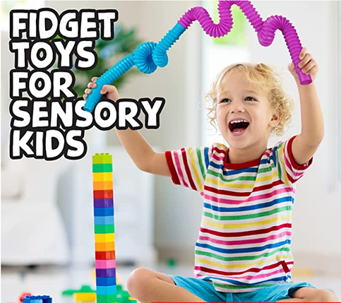 Іграшка "Антистрес "BunMo Pop Tubes Pastel Фосфор" 20 см/світиться в темряві, фото 2