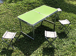 Туристичний розкладний стіл + 4 місця (зелений)