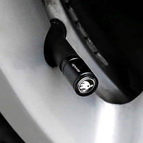 Захисні ковпачки на ніпель для Skoda Alitek Sports Black Шкода, 4 шт, фото 3