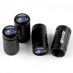 Ковпачки на ніпель із логотипом Subaru Alitek Sports Black Субару, 4 шт.