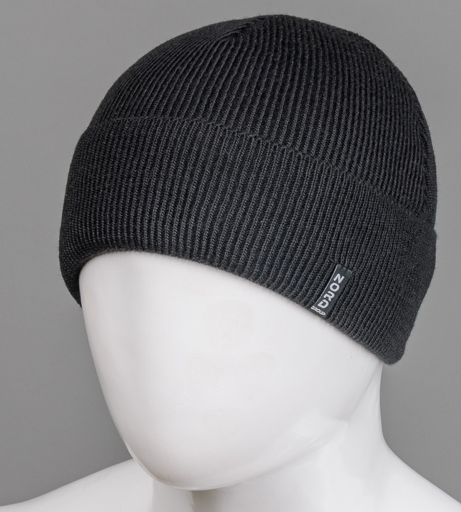 Шапка чоловіча з відворотом (S2007), Чорний, фото 1