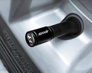 Ковпачки на ніпель для авто Hyundai Alitek Sports Black Хюндай, 4 шт, фото 2