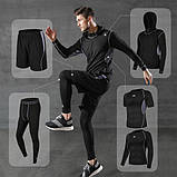 Чоловічий комплект Одягнений X-Shadow 5 в 1 для бігу, фітнесу, тренувань і спорту XL (5BI1XL), фото 2