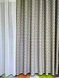 Стильні штори. Сірі штори. Штори з геометричним малюнком. Штори абстракція. Сучасні штори. Штори в зал, фото 2