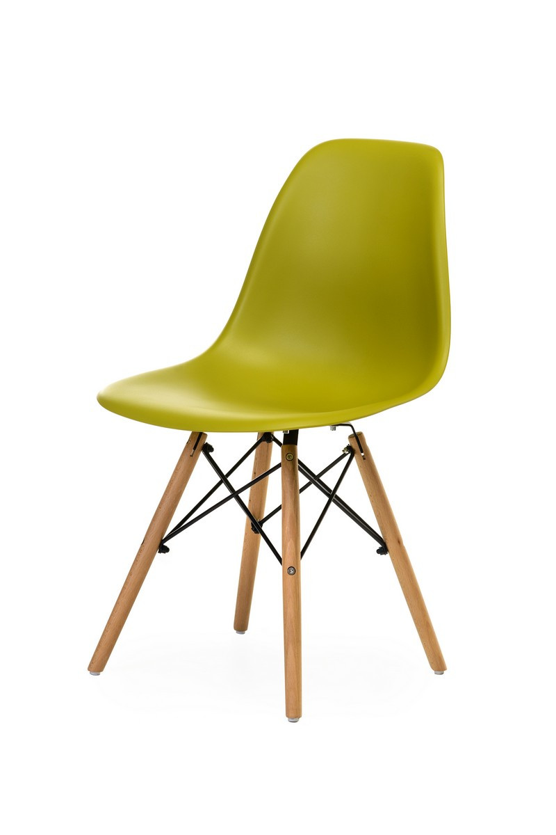 Стул Eames Chair М-5 пластиковый на деревянных ножках