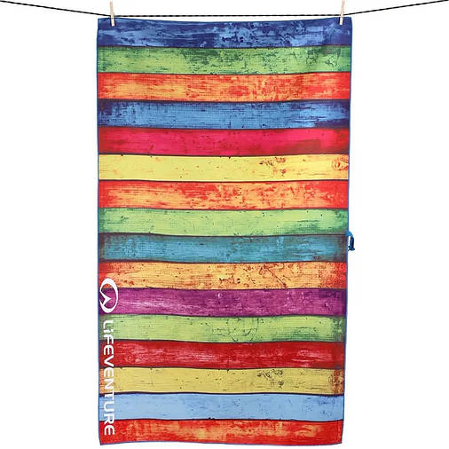 Рушник Lifeventure Soft Fibre Printed 150 x 90 см Striped Planks Giant, фото 1