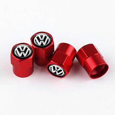 Ковпачки на ніпель для Volkswagen Alitek Short Red Фольксваген, 4 шт